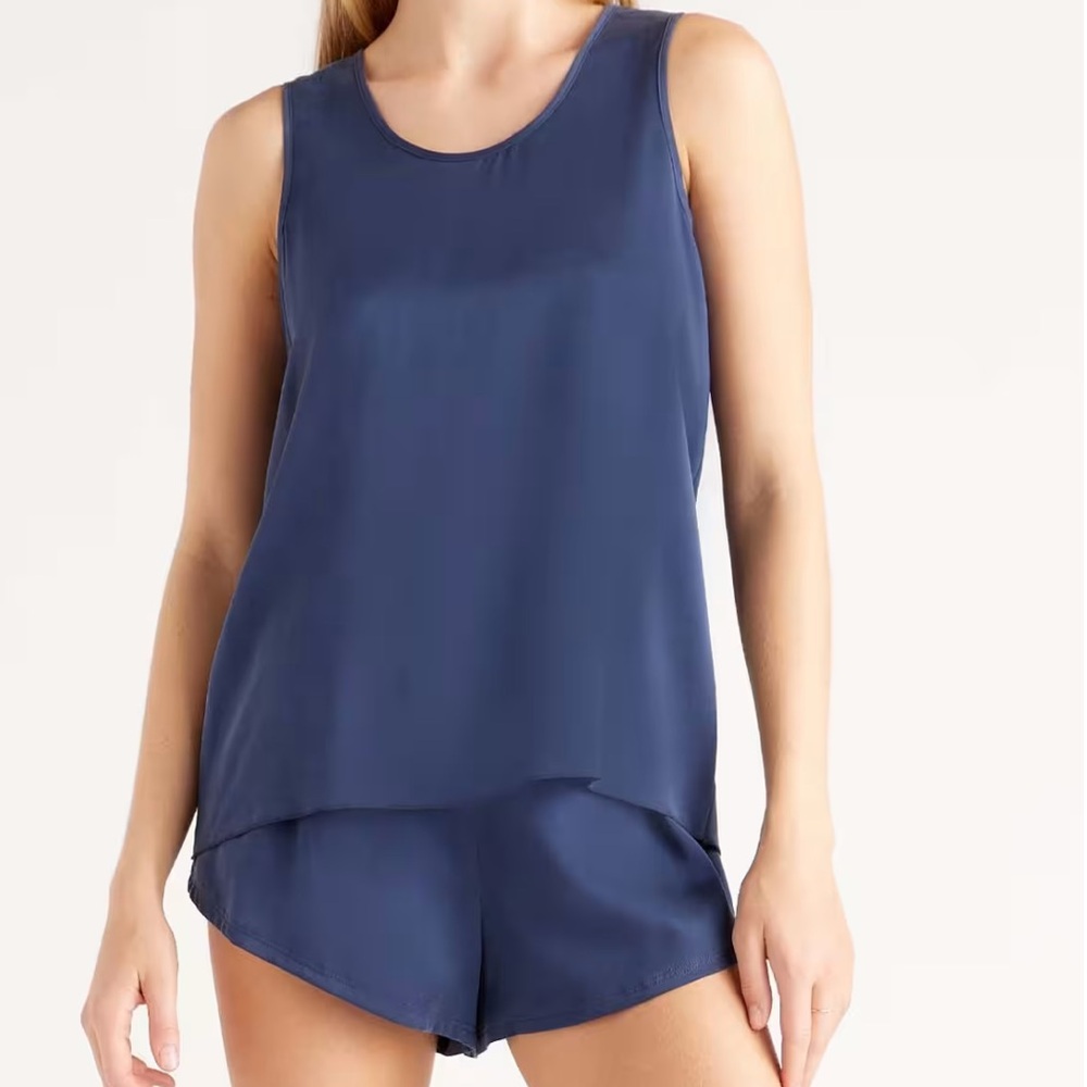 Quince 100% Washable Silk Pajama Tank and Shorts Set